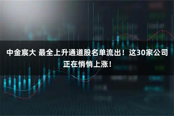 中金宸大 最全上升通道股名单流出！这30家公司正在悄悄上涨！
